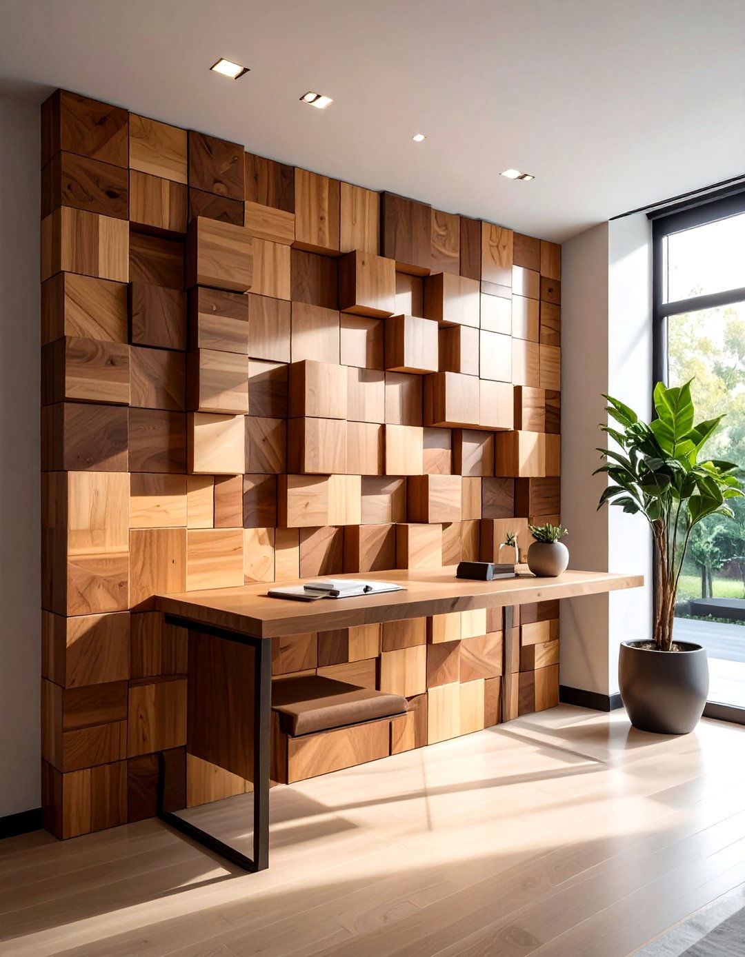 Wood block wall art - 30 wood decor ideas