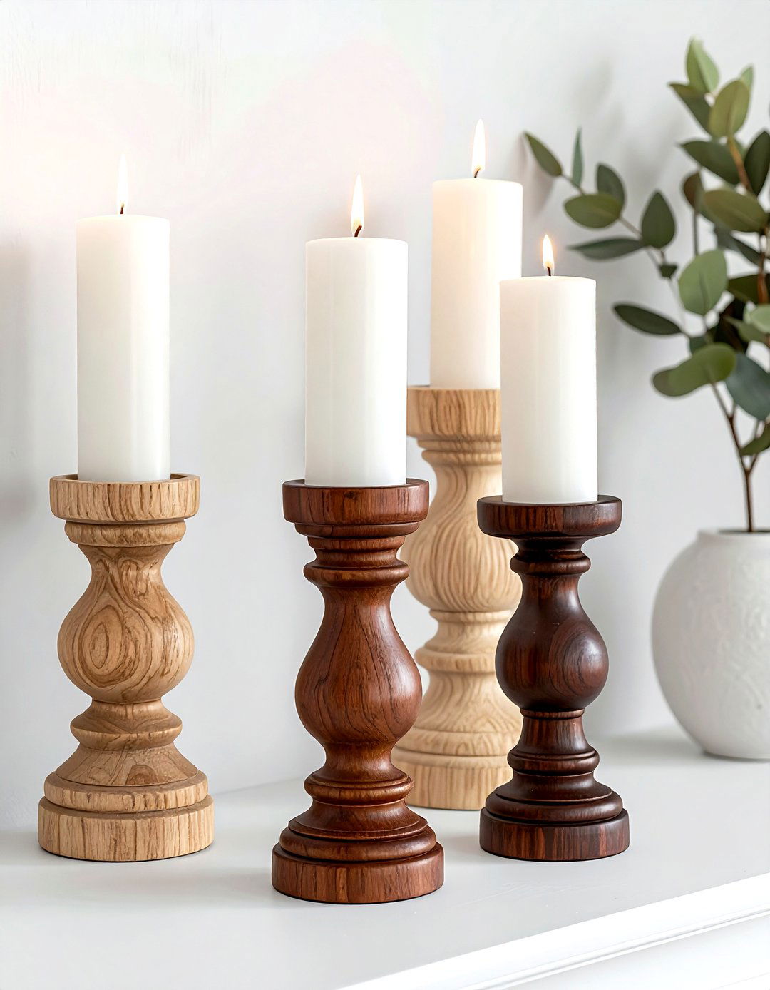 Wood candle holders - 30 wood decor ideas