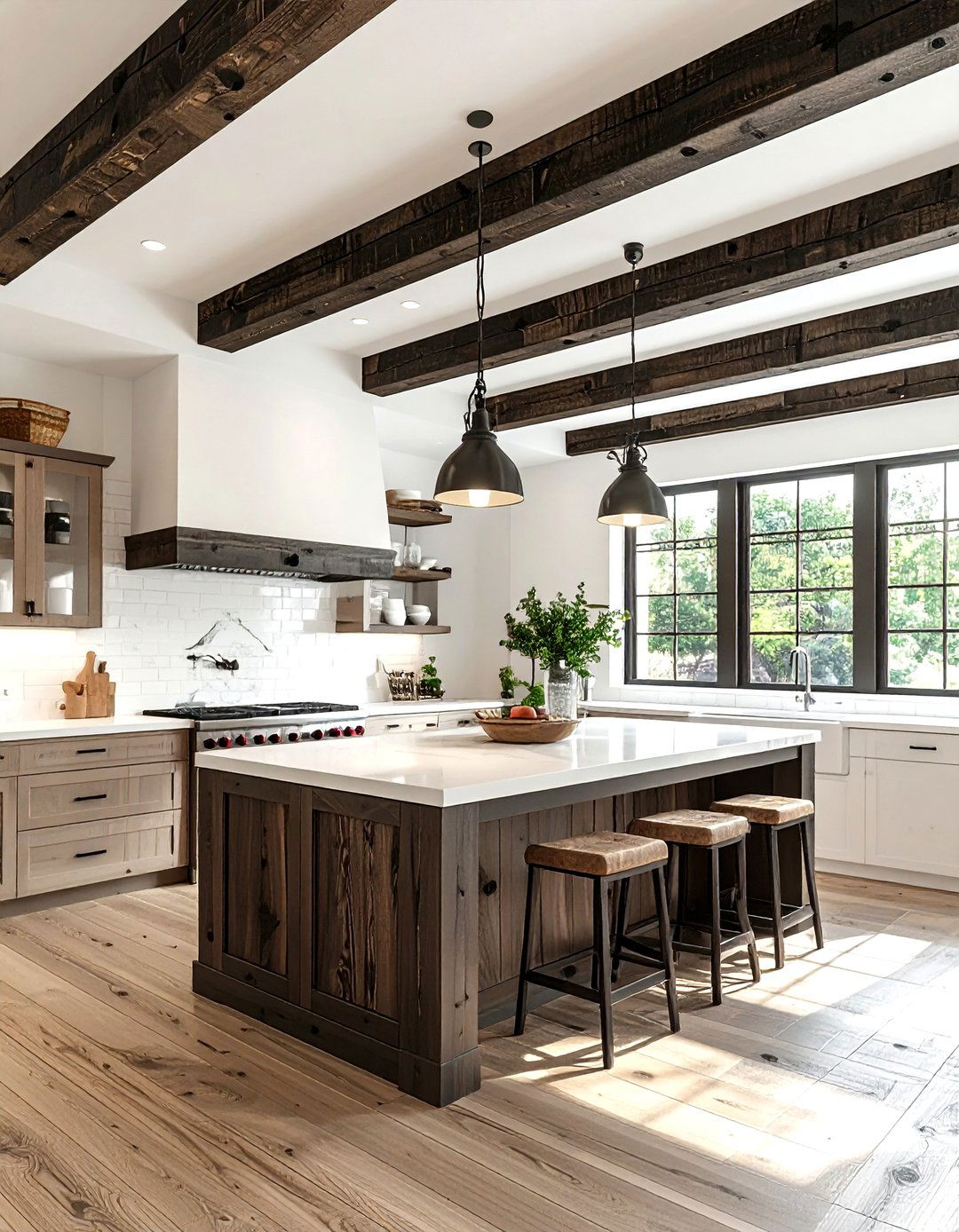 Wood ceiling beams - 30 Property Brothers kitchen ideas