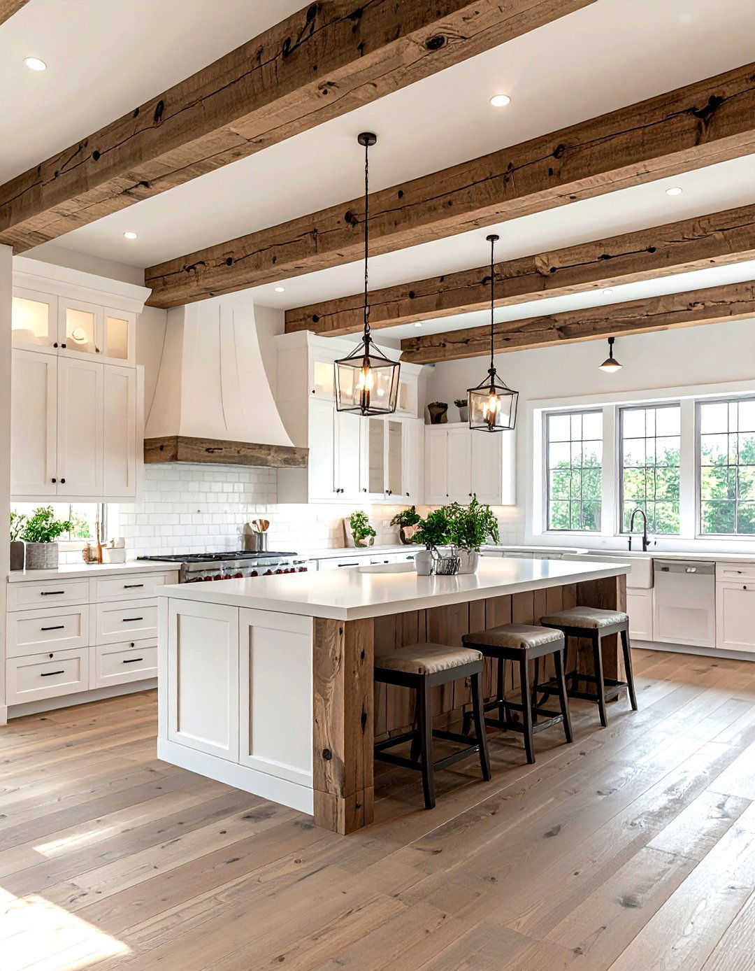 Wood ceiling beams - 30 kitchen goals ideas