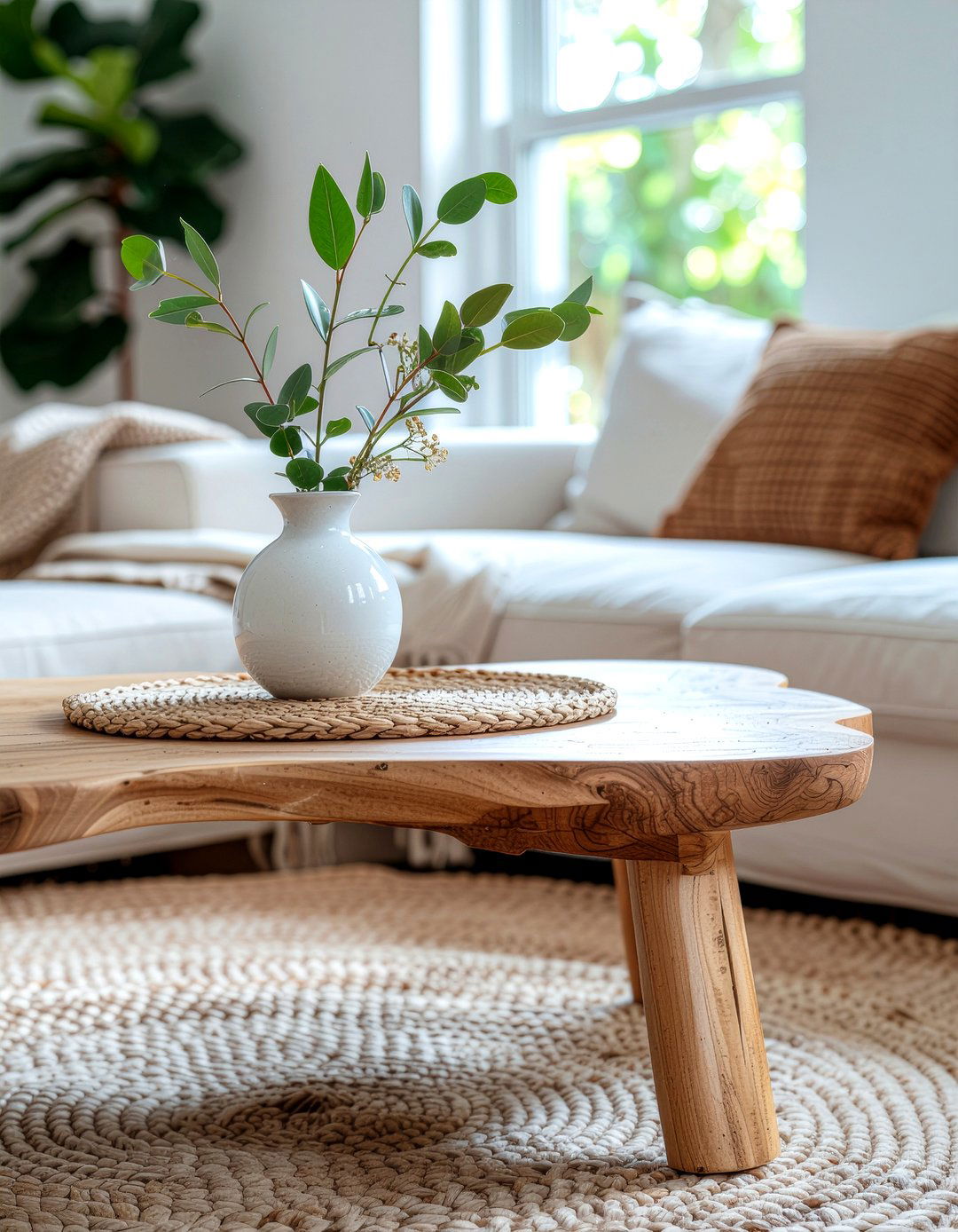 Wood coffee table - 30 warm gray living room ideas