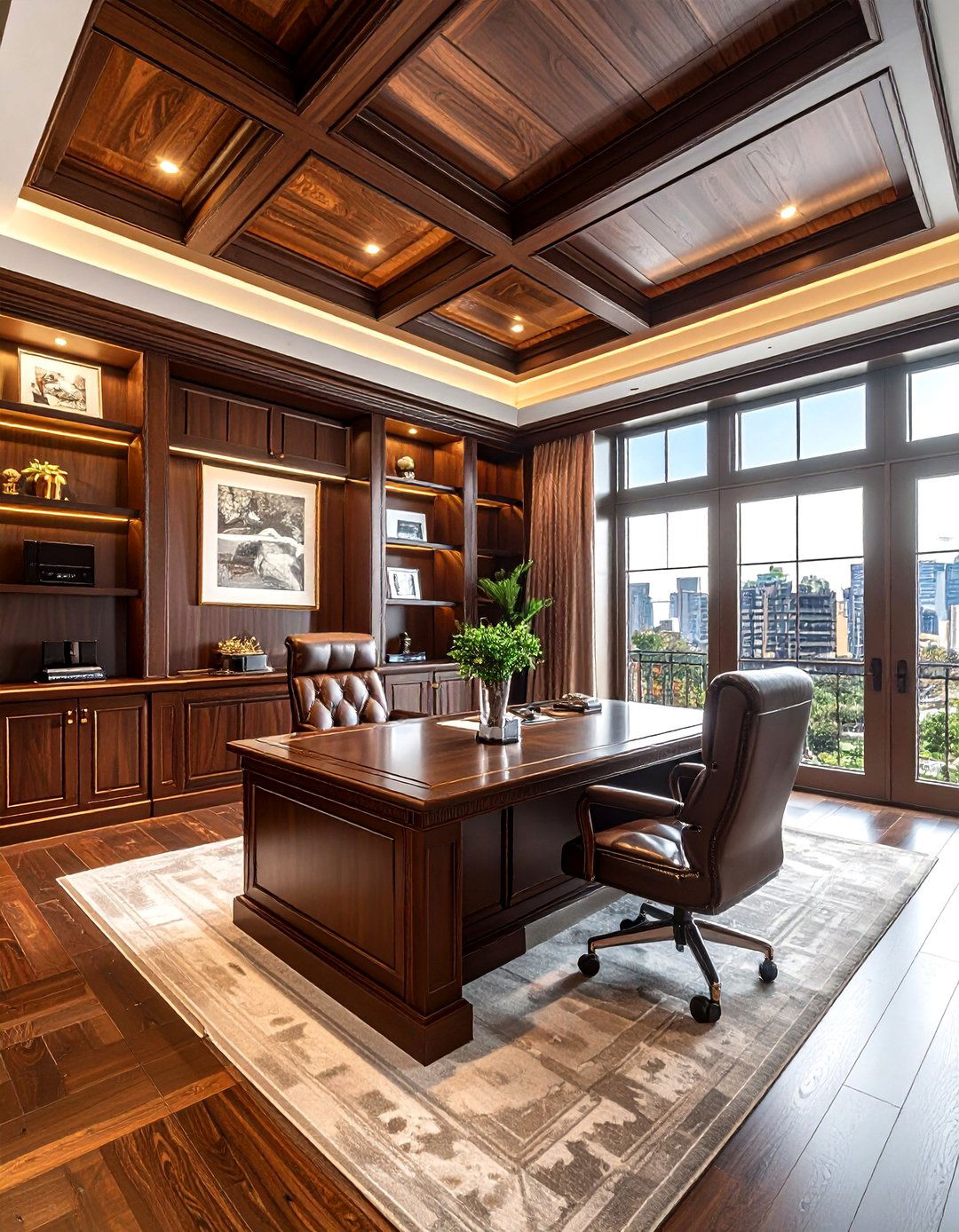 Wood coffered ceiling - 30 high-end decor ideas