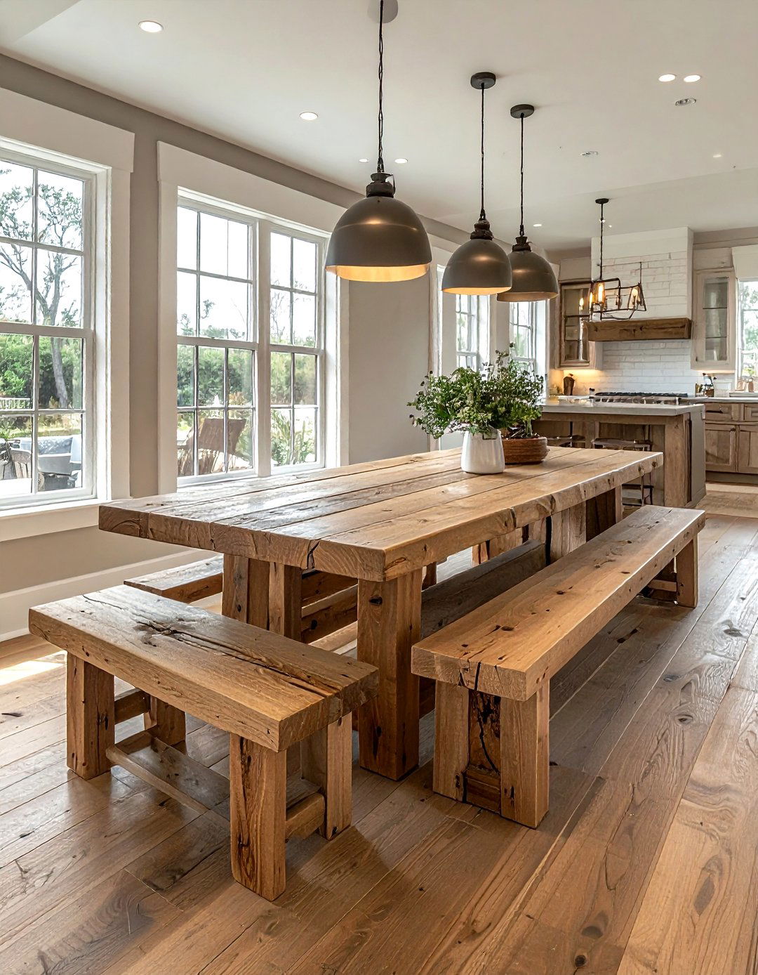 Wood dining bench - 30 new homeowner decor ideas