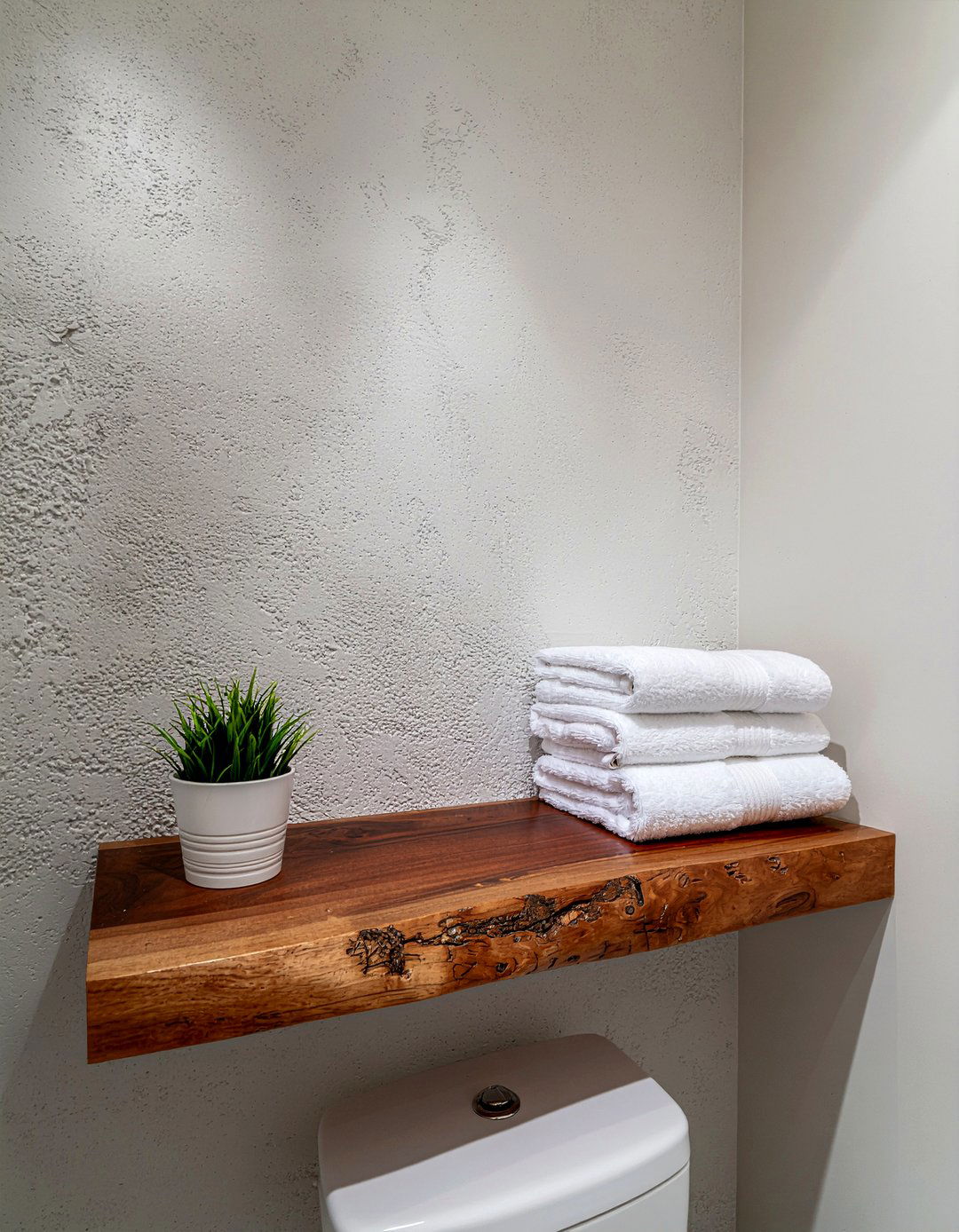 Wood floating shelf - 30 mountain bathroom ideas
