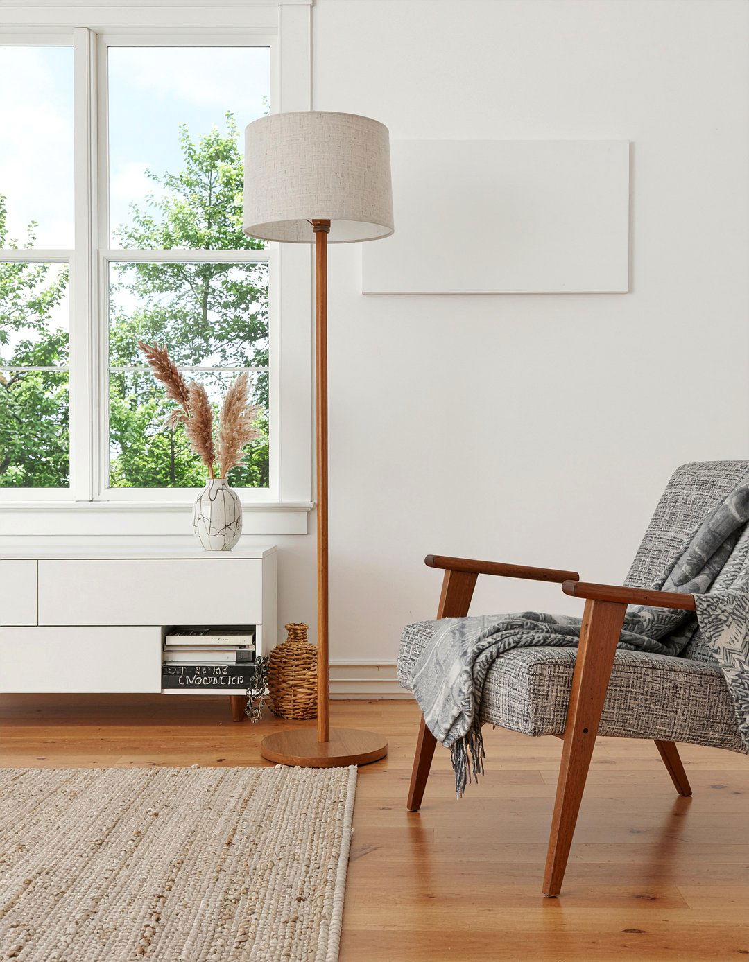 Wood floor lamp - 30 living room floor lamps