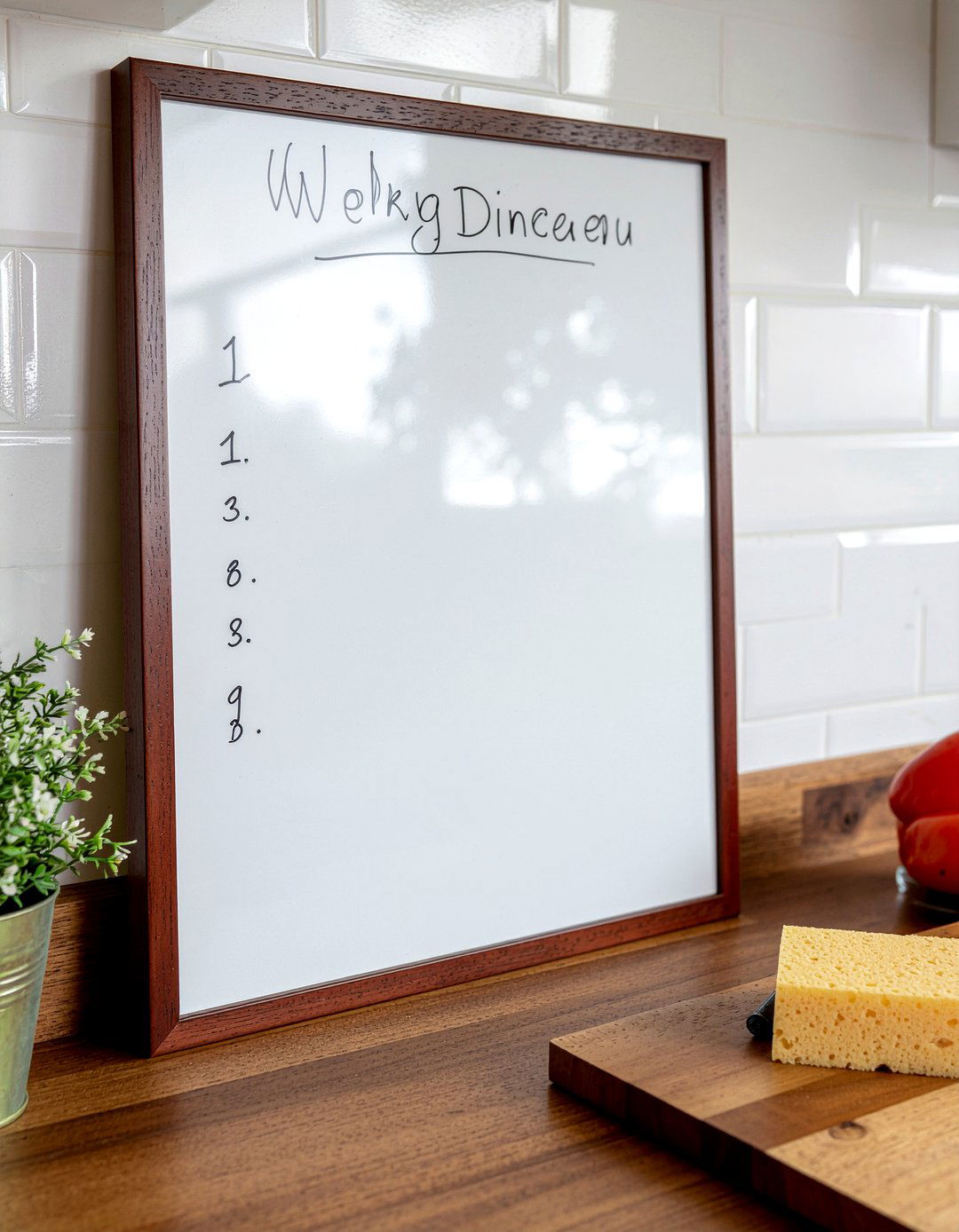 Wood framed whiteboard - 30 kitchen message board ideas