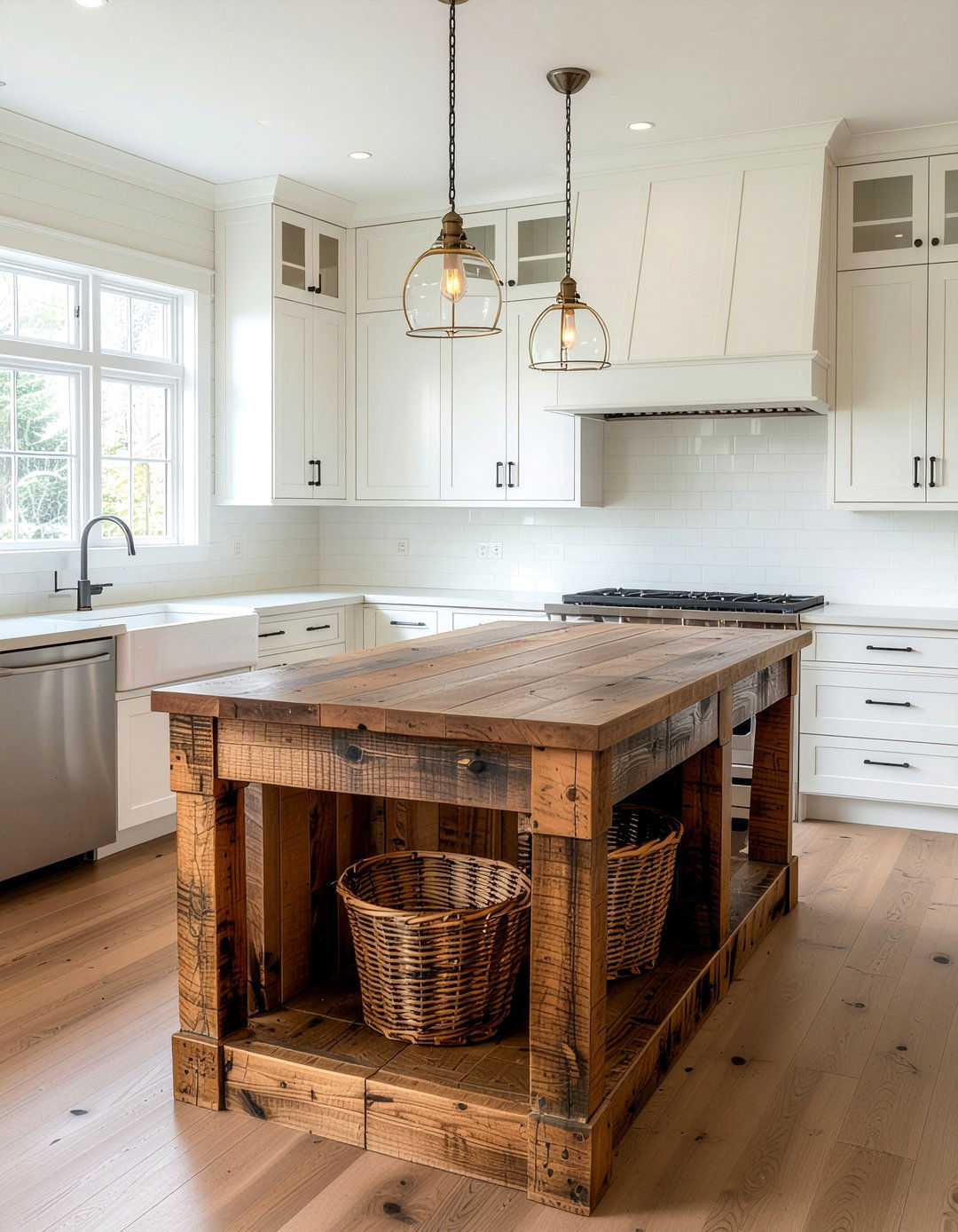 Wood kitchen island - 30 kitchen remodel ideas