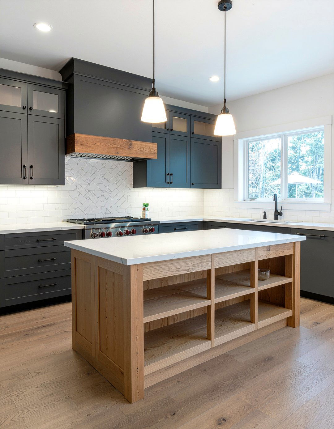 Wood kitchen island - 30 kitchen visual interest ideas