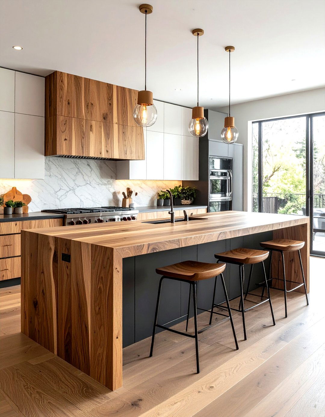 Wood kitchen island - 30 wood decor ideas