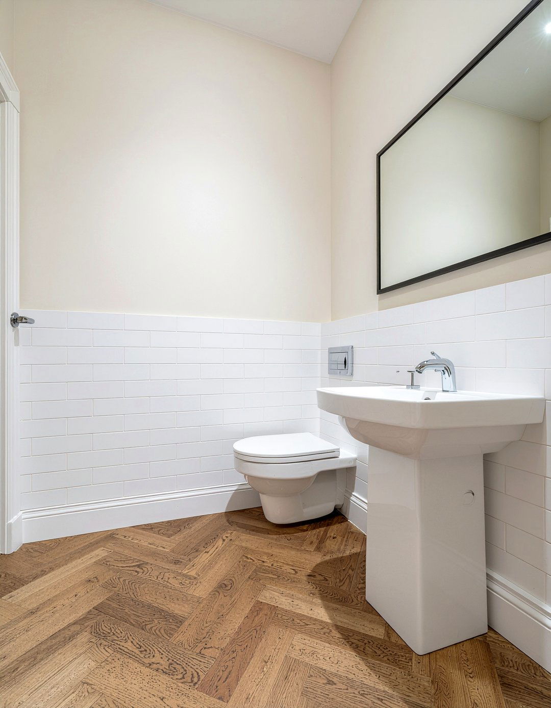 Wood look herringbone tile bathroom - 30 herringbone tile bathroom ideas