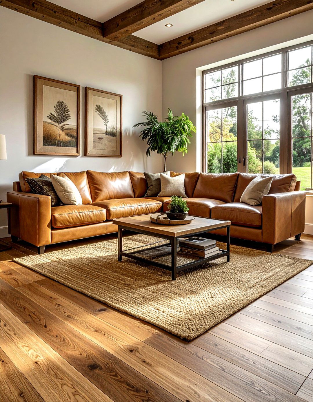 Wood look porcelain tile - 30 living room tile ideas