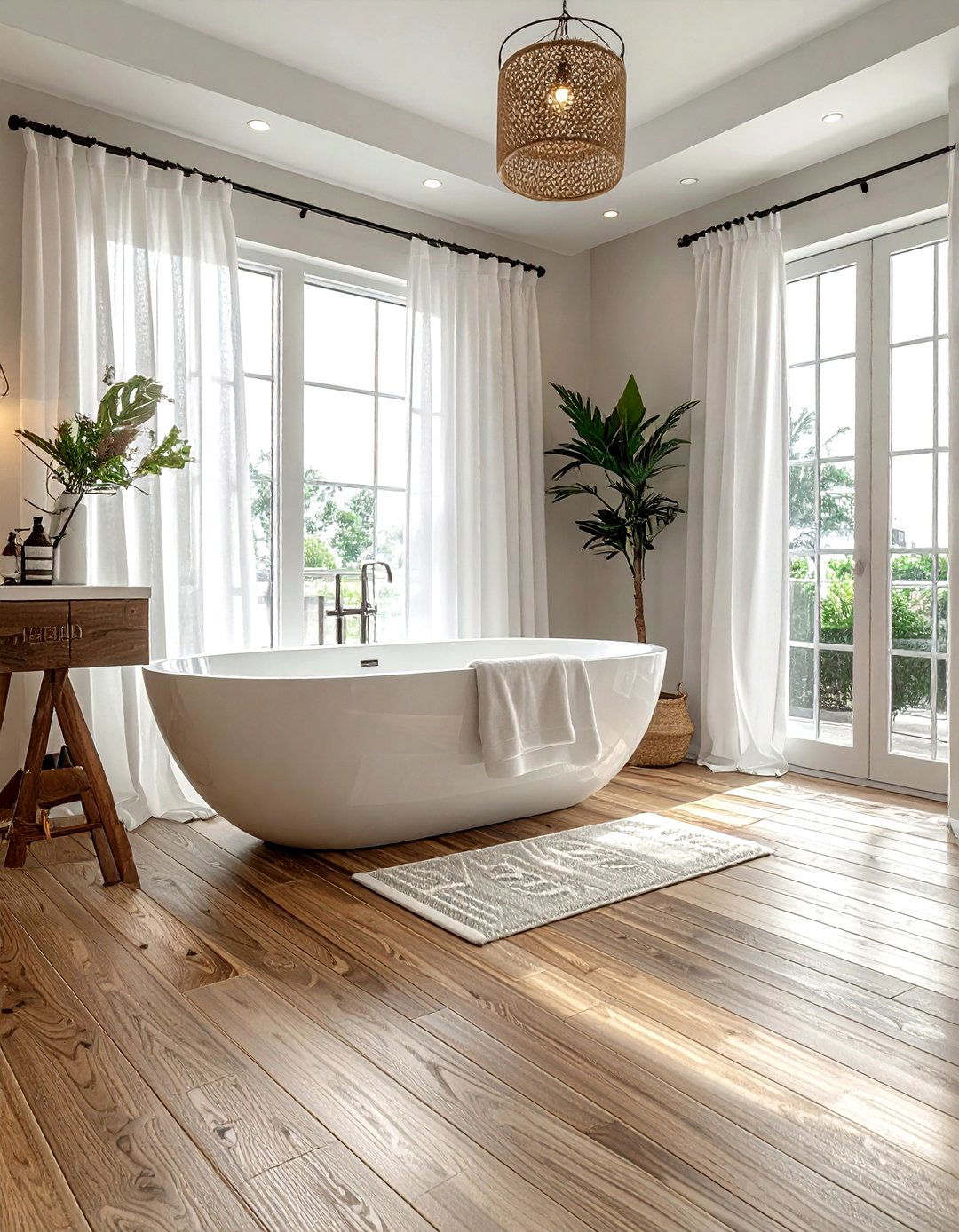 Wood look tile - 30 non-slip bathroom floor ideas