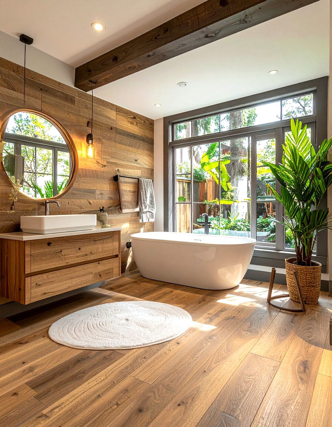 Wood look tile - 30 townhouse bathroom ideas