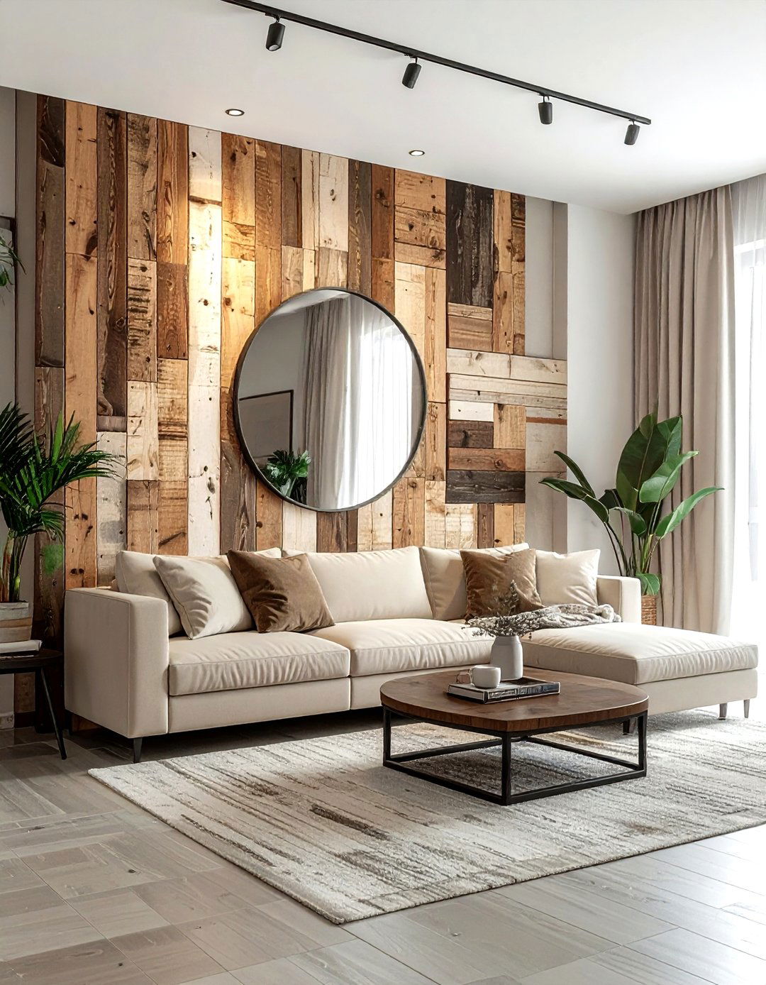 Wood pallet accent wall - 30 repurposed decor ideas