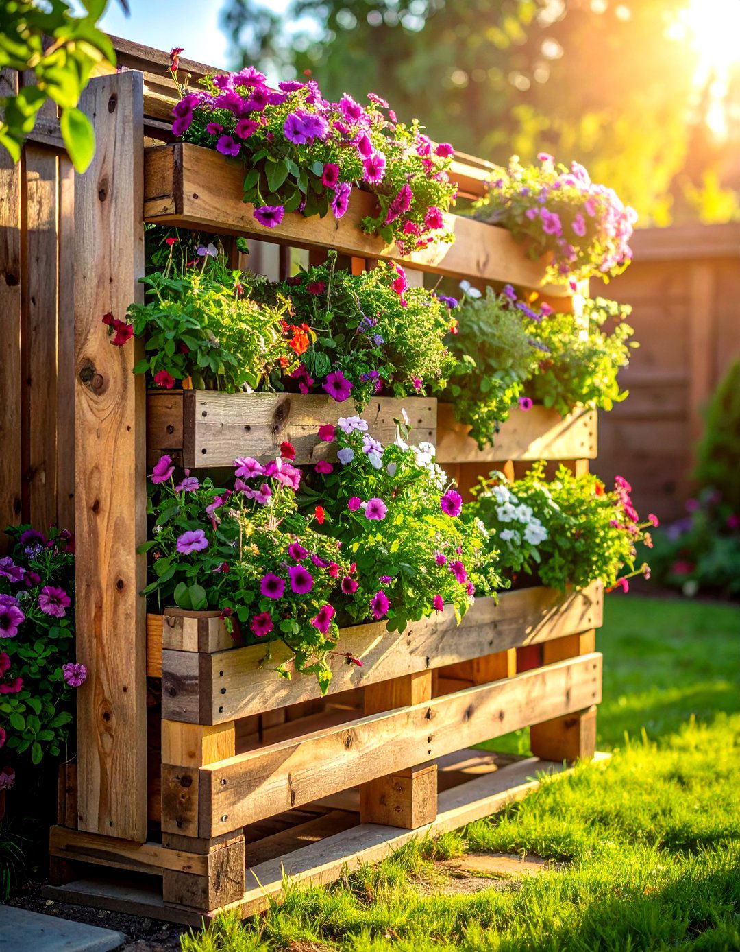 Wood pallet planter - 30 garden decor ideas