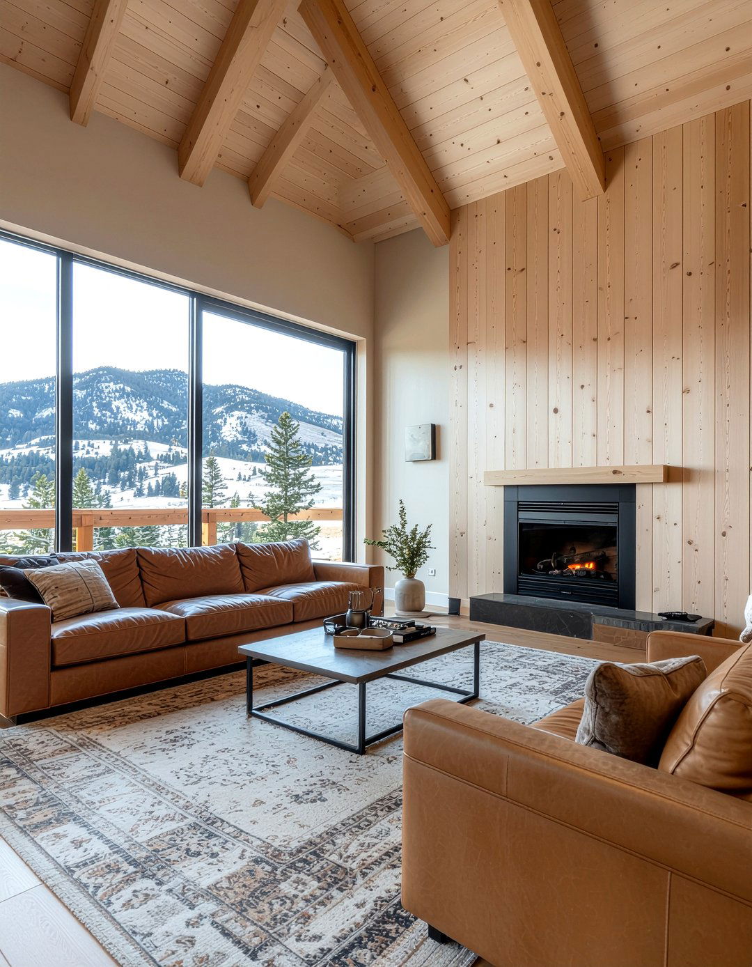 Wood panel wallpaper - 30 living room modern wallpapers