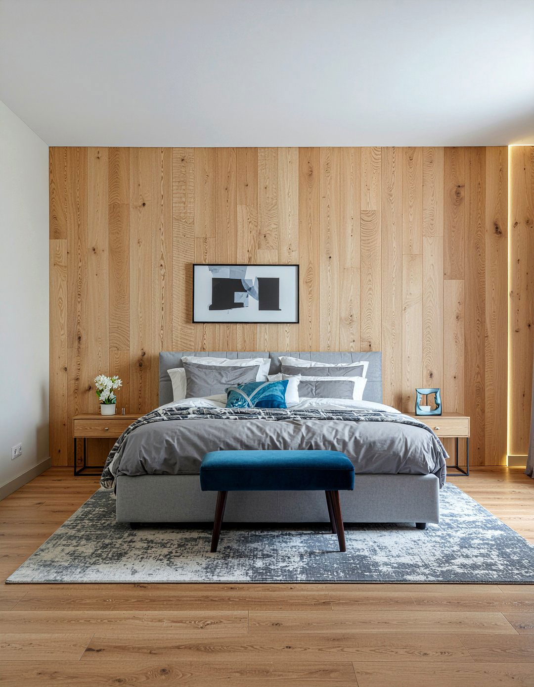 Wood paneling bedroom wall - 30 spacious bedroom ideas