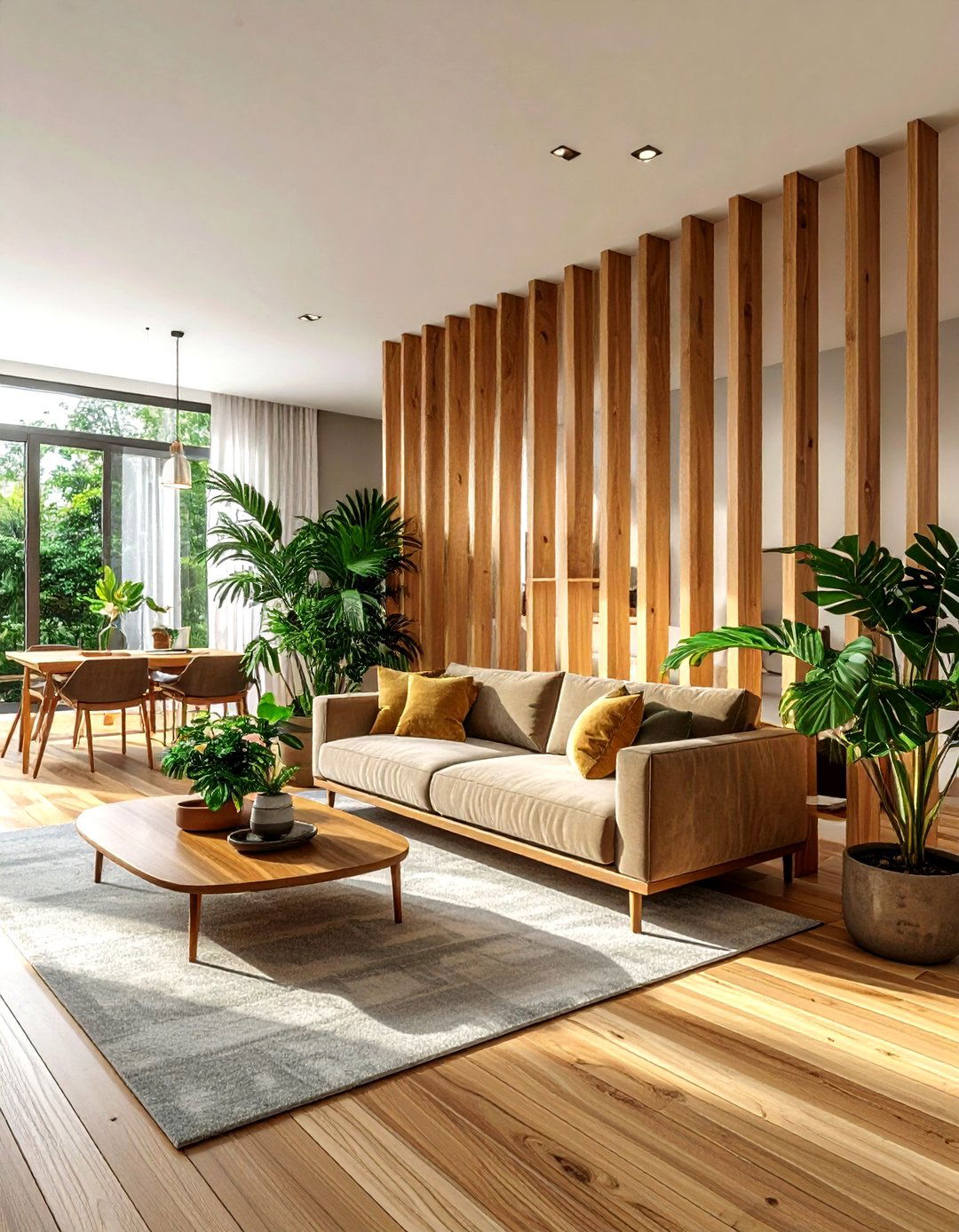 Wood room divider - 30 wood accent ideas