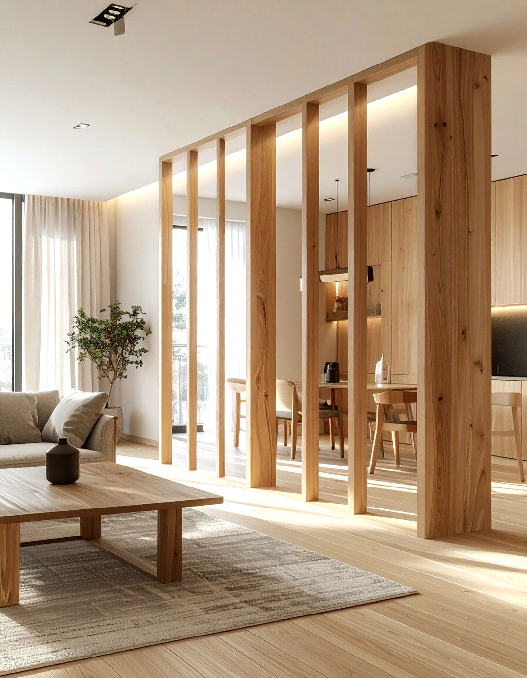 Wood room divider - 30 wood decor ideas