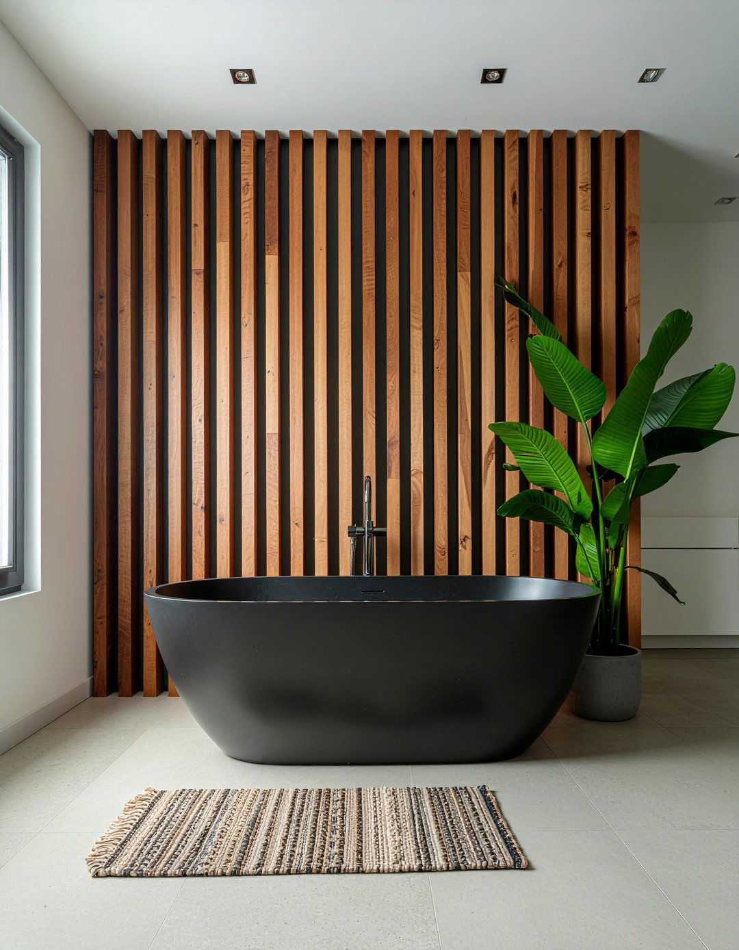 Wood slat wall - 30 incredible bathroom ideas