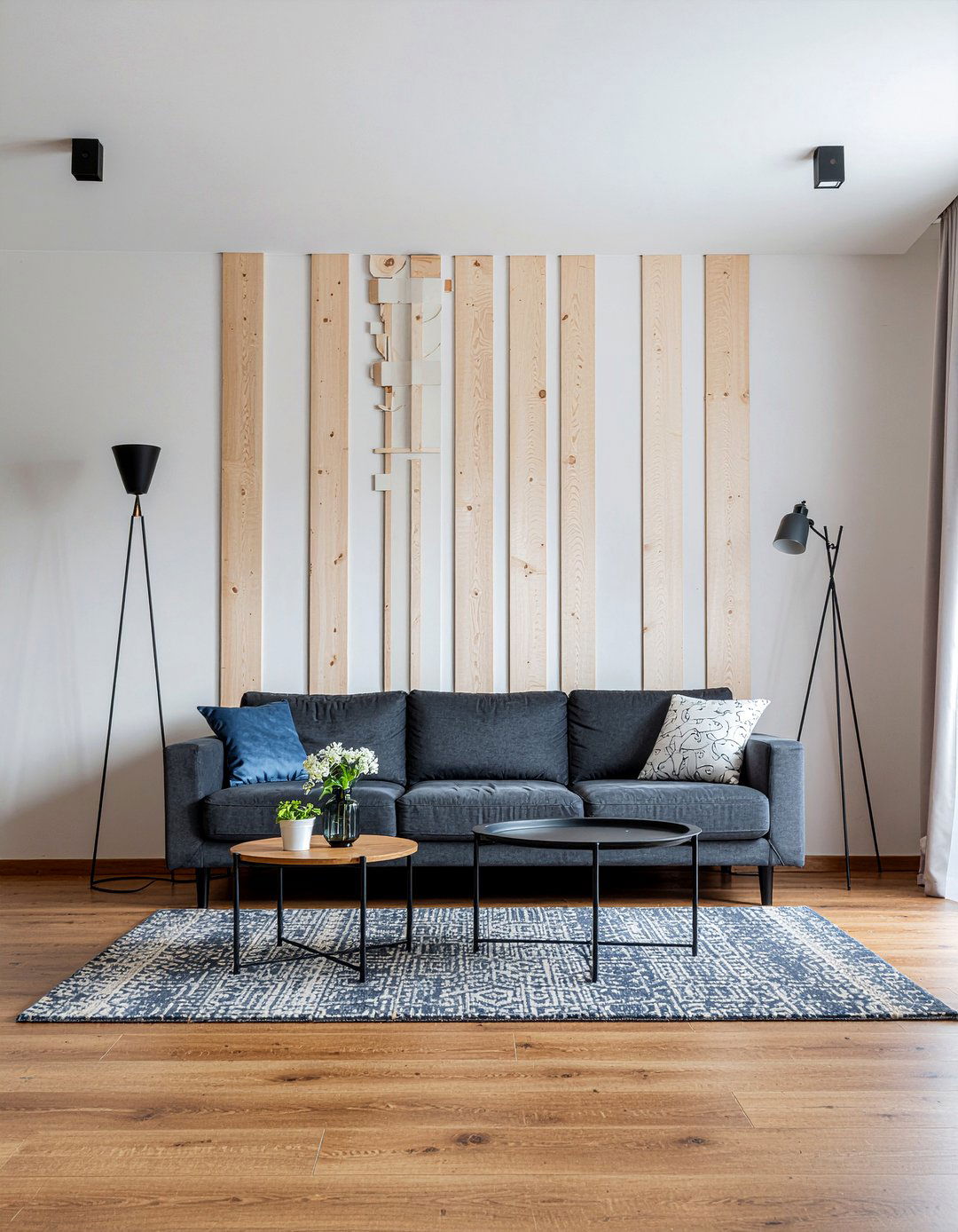 Wood slat wall - 30 living room accent walls