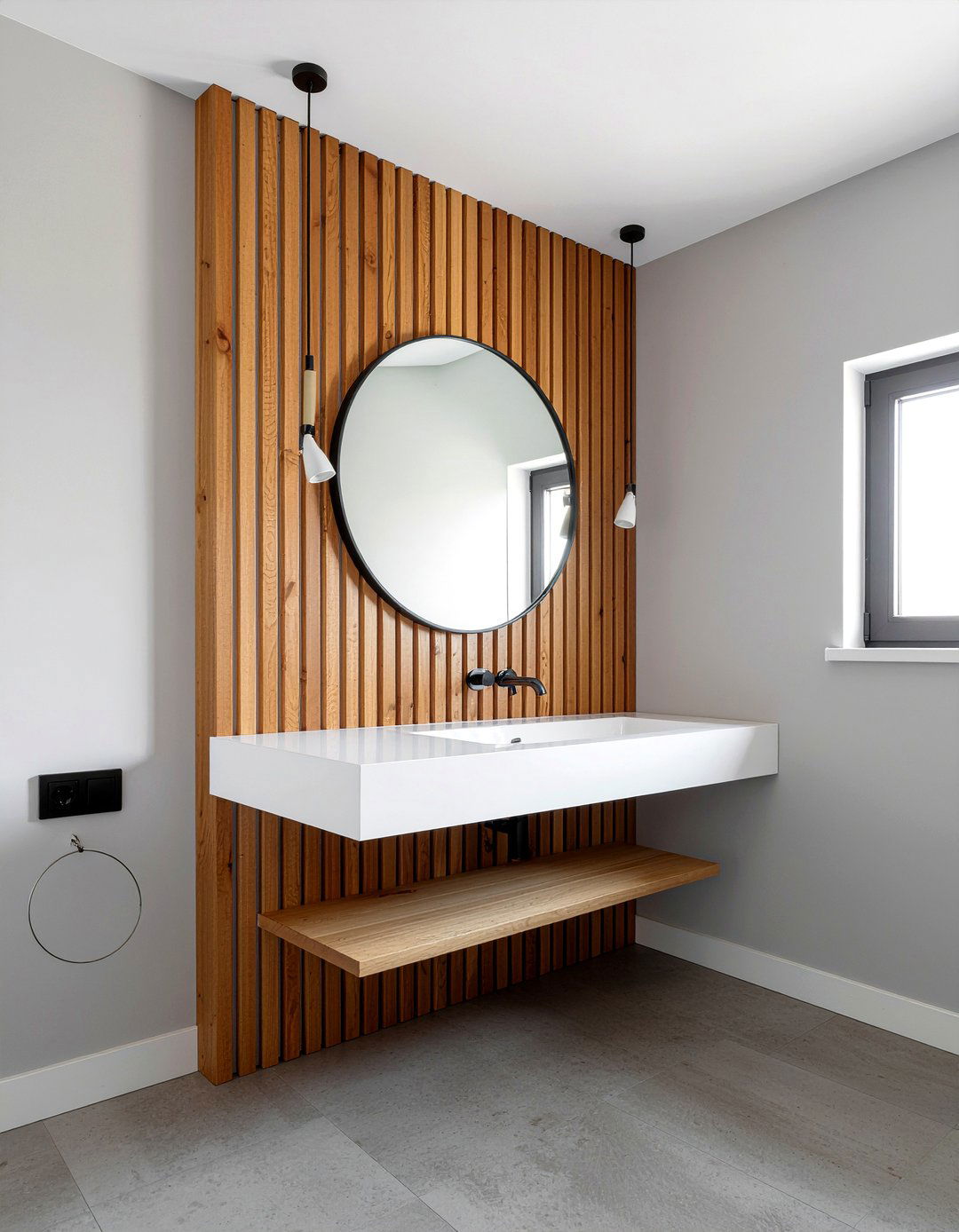 Wood slat wall bathroom - 30 bathroom trend forecast ideas