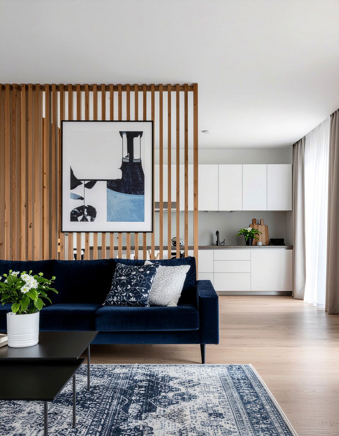 Wood slat wall living room - 30 contemporary living room ideas