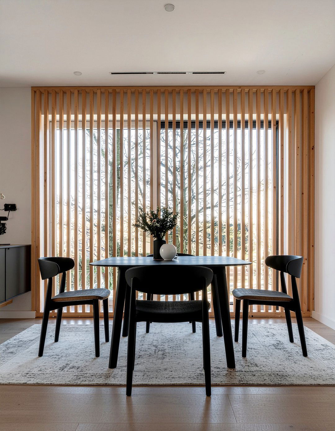 Wood slat wall paneling - 30 dining room wall decor ideas