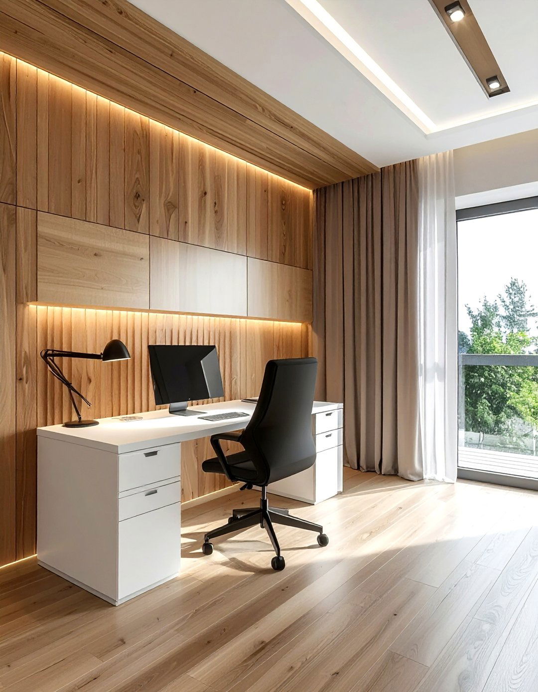 Wood slat wall paneling - 30 textured decor ideas