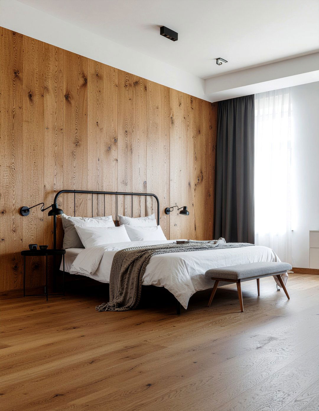 Wood slat wallpaper bedroom - 30 bedroom modern wallpapers