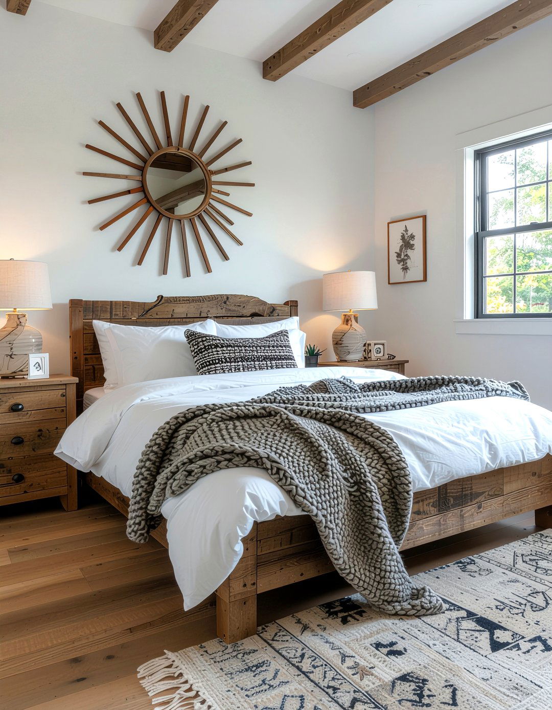 Wood sunburst mirror wall art - 30 bedroom sunburst mirrors