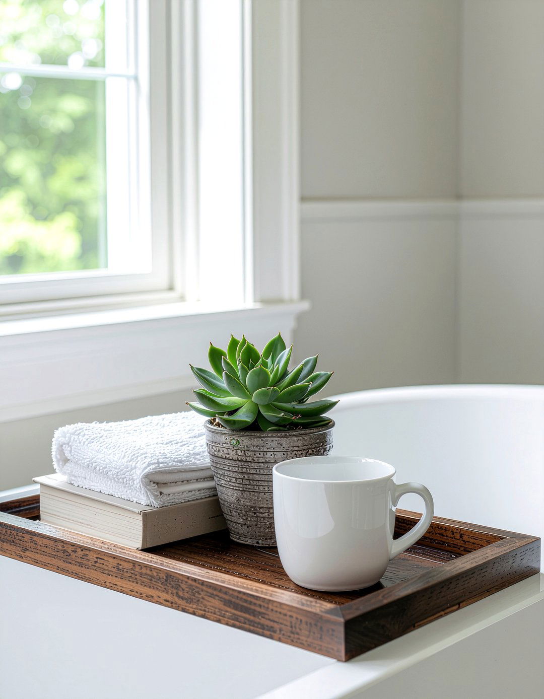 Wooden Bath Caddy - 30 bathroom final detail ideas