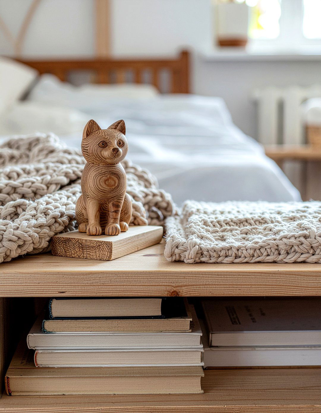 Wooden Cat Figurine - 30 bedroom figurines