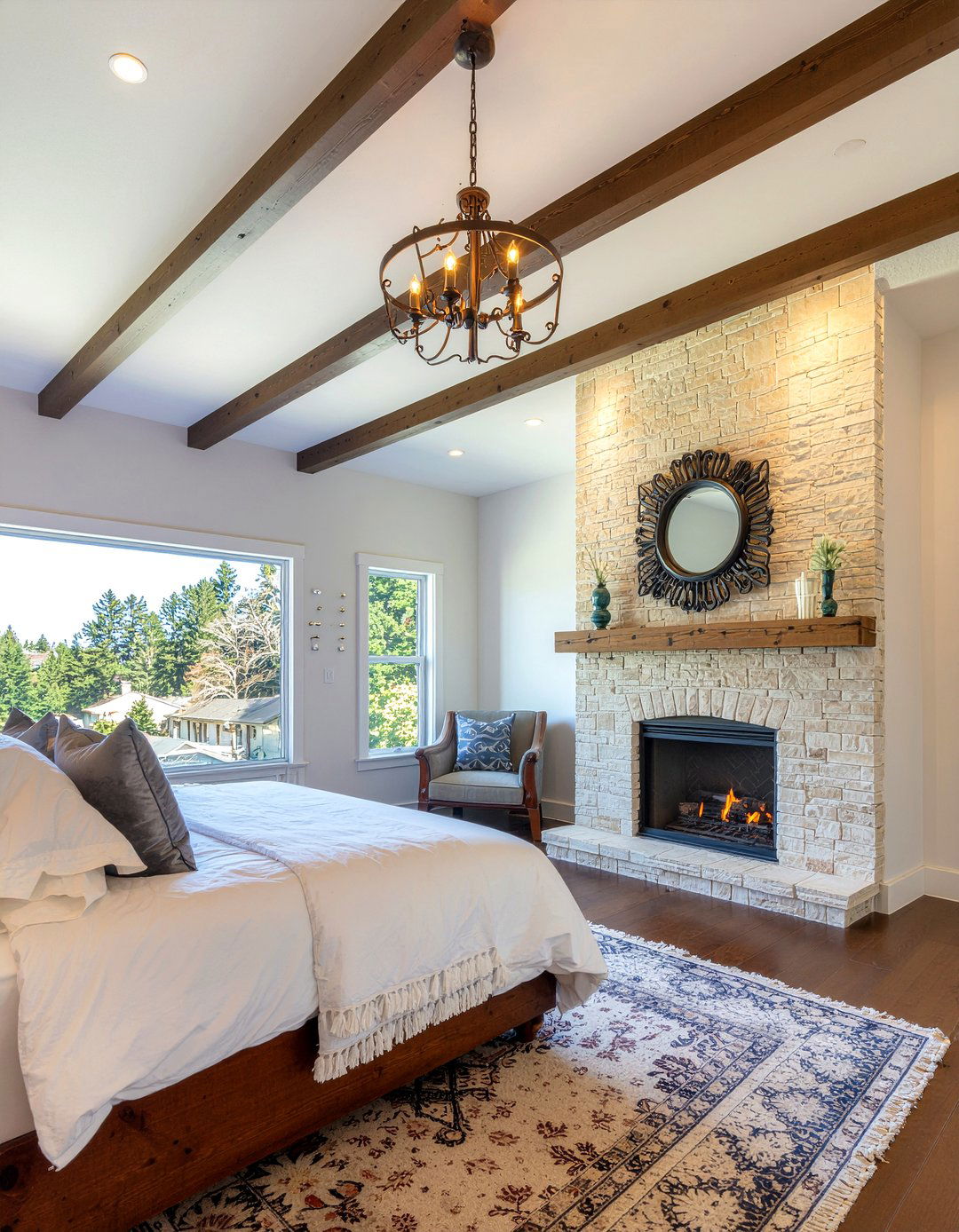 Wooden Ceiling Beams - 30 grand bedroom ideas