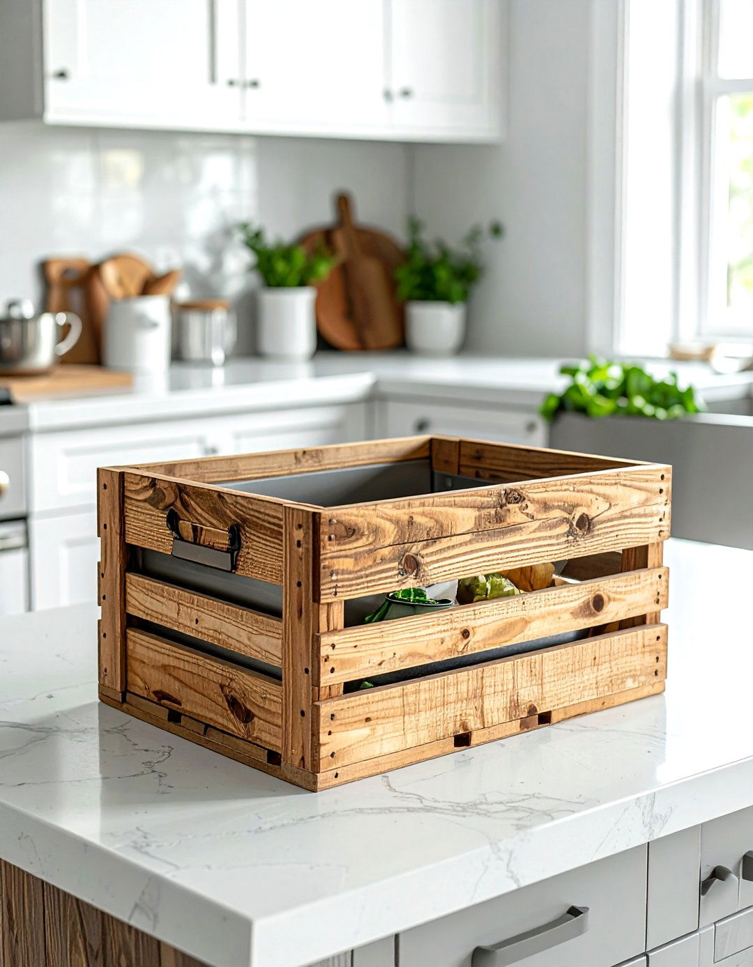 Wooden Crate Compost Bin - 30 compost bin kitchen ideas