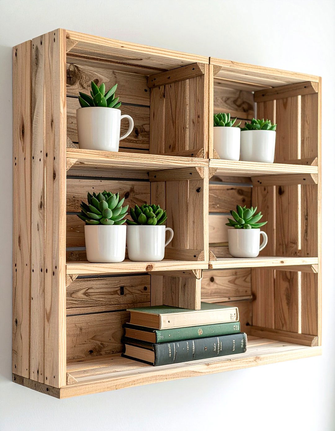 Wooden Crate Wall Shelf - 30 box decor ideas