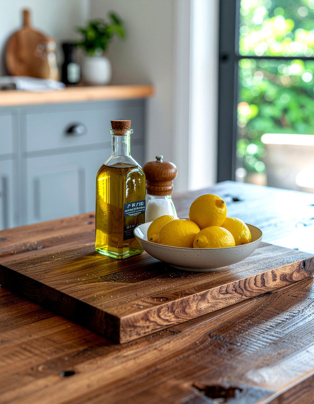 Wooden Cutting Board Tray - 30 kitchen tray styling ideas
