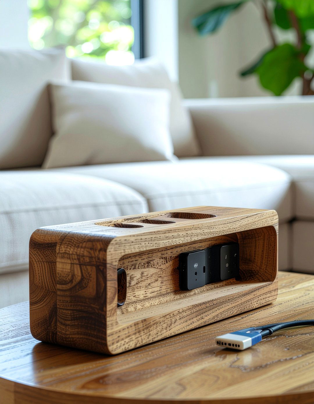 Wooden Docking Station - 30 living room remote control storage ideas