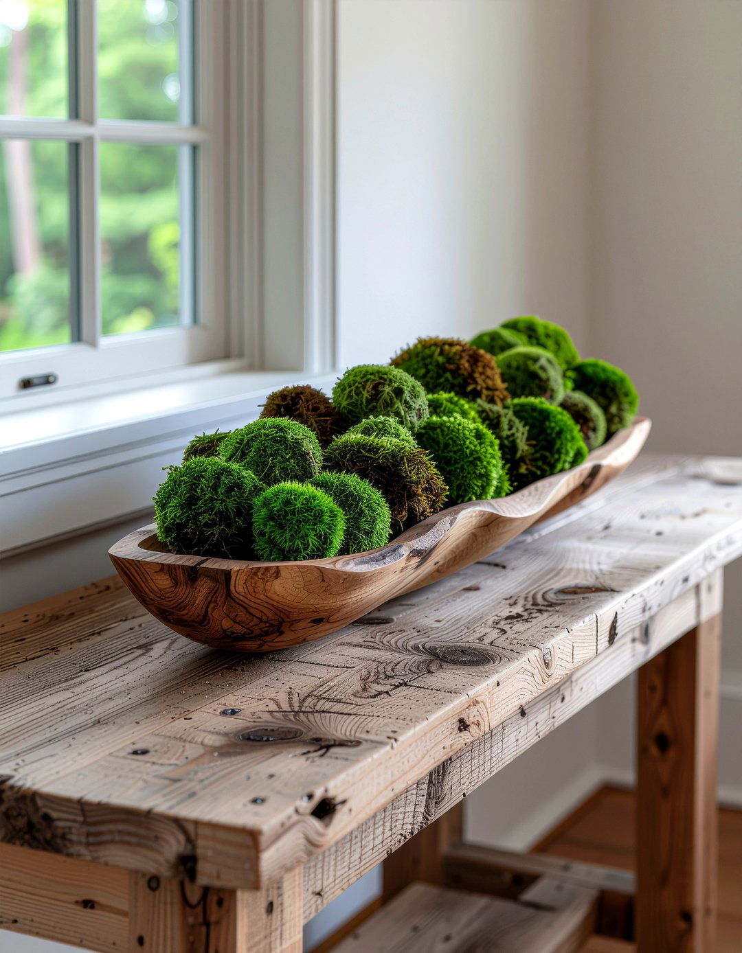 Wooden Dough Bowl - 30 entryway table decor ideas
