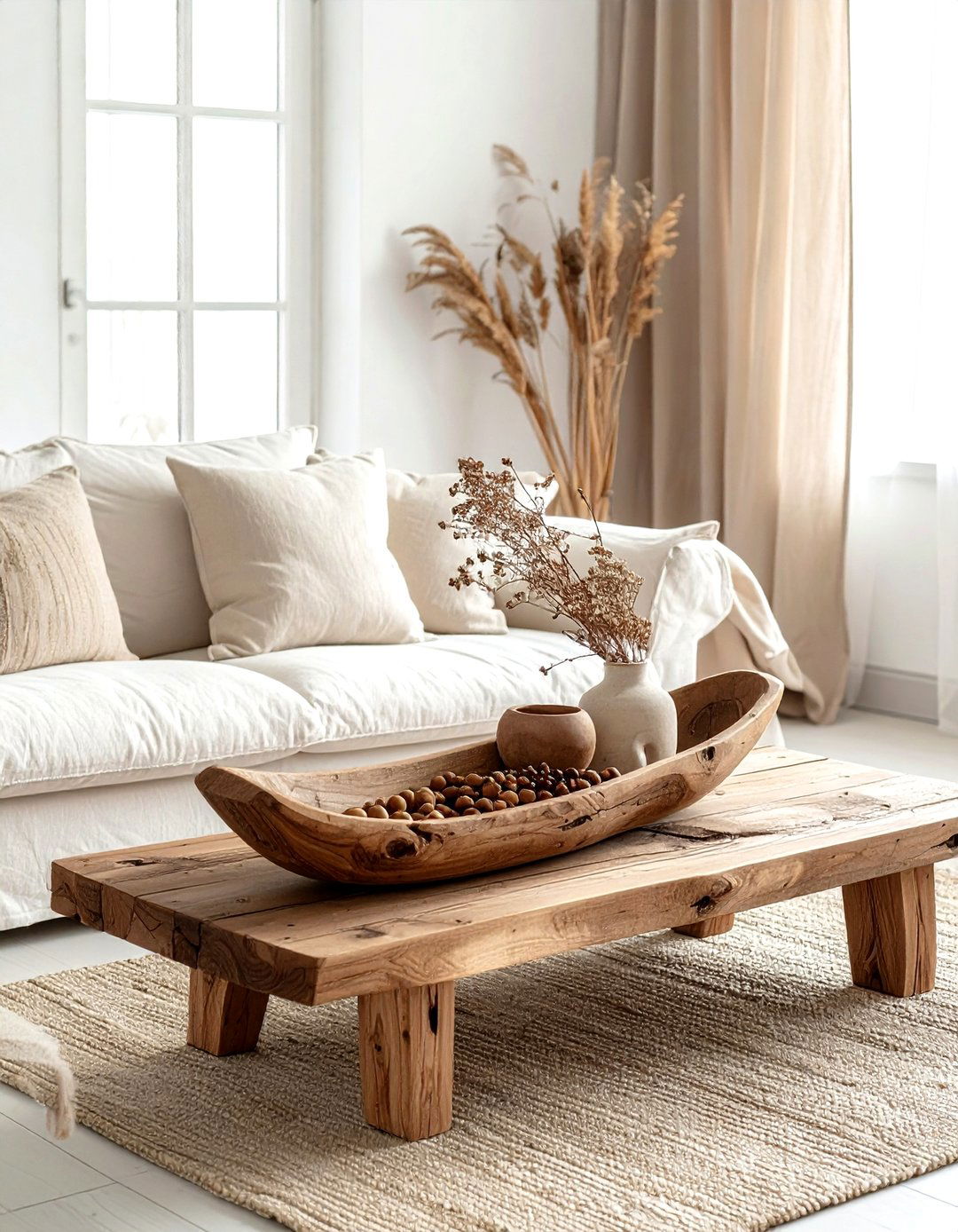 Wooden Dough Bowl - 30 coffee table bowl ideas