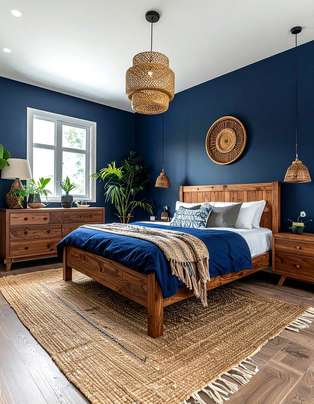 Wooden Furniture Navy Bedroom - 30 bohemian navy bedroom ideas