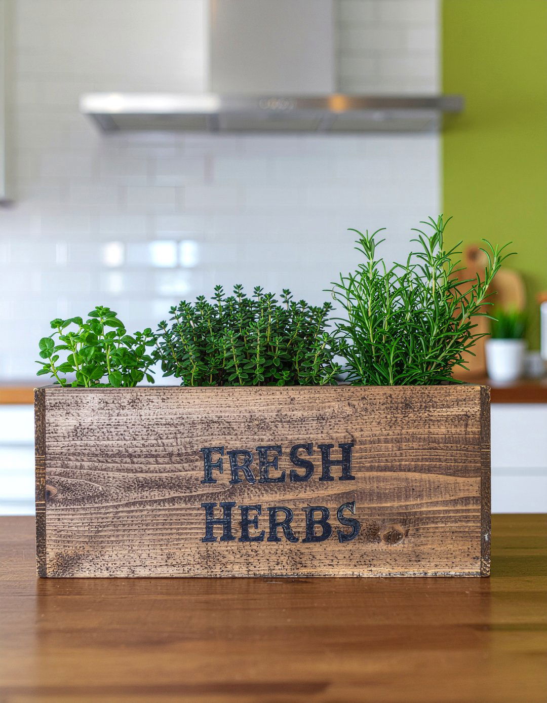 Wooden Herb Crate - 30 kitchen herb garden ideas