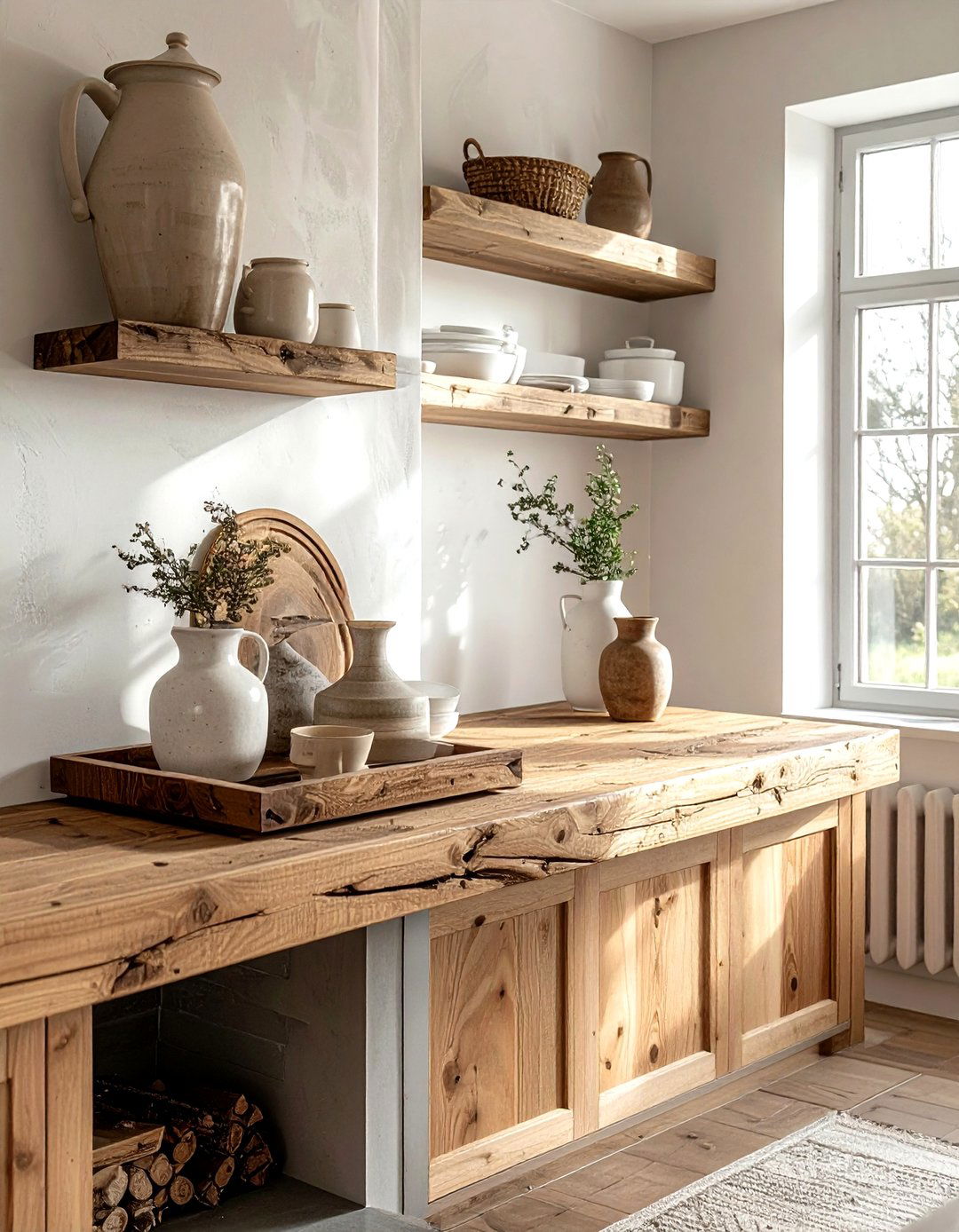 Wooden Serving Tray - 30 layered mantel ideas