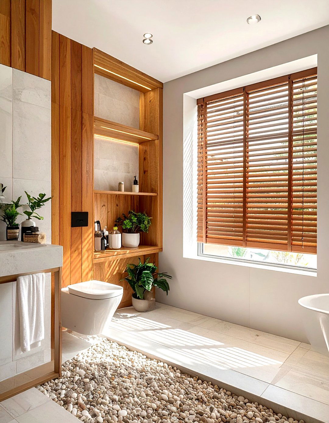 Wooden Slat Bathroom Window - 30 bathroom window statement ideas