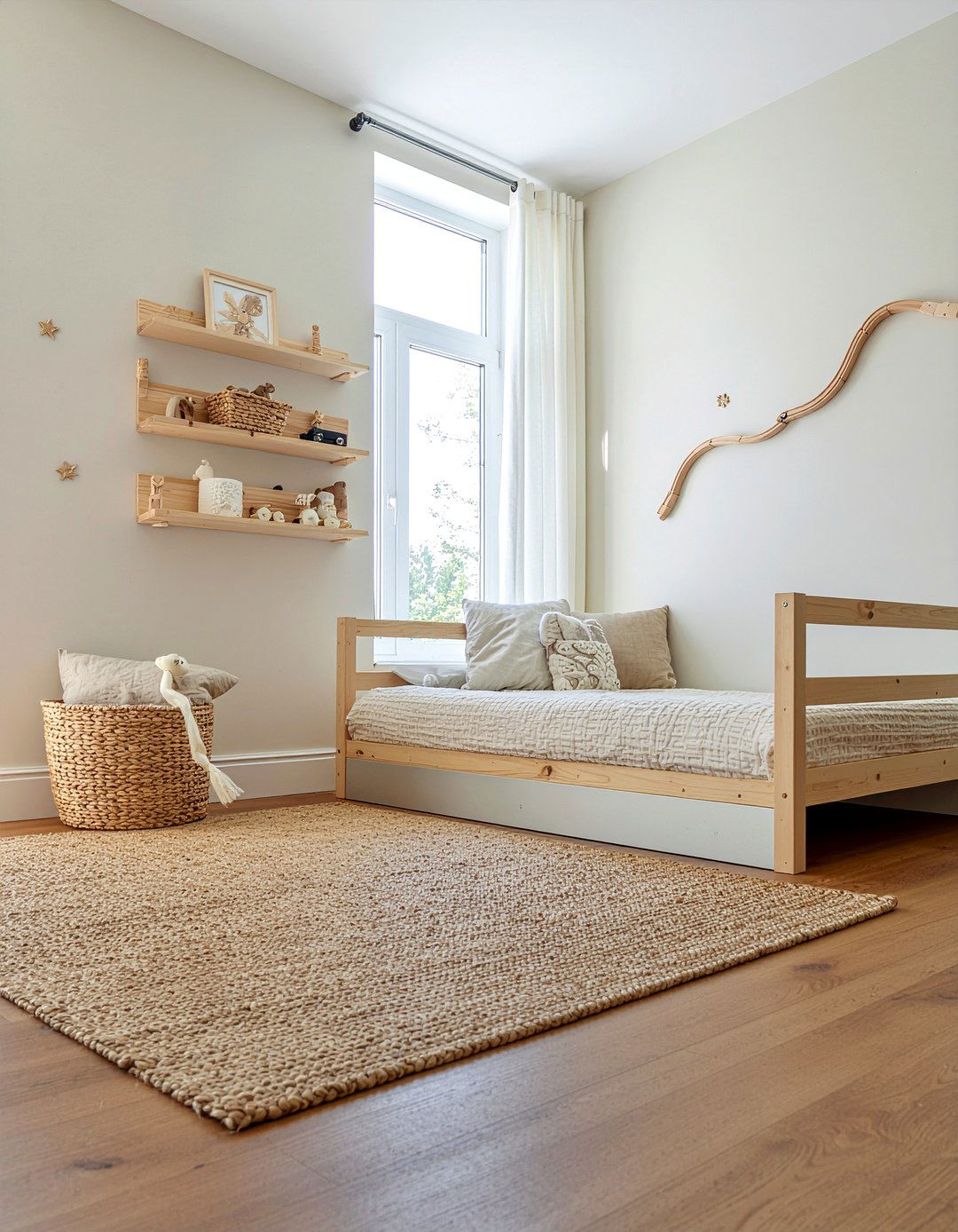 Wooden Train Track - 30 train bedroom ideas