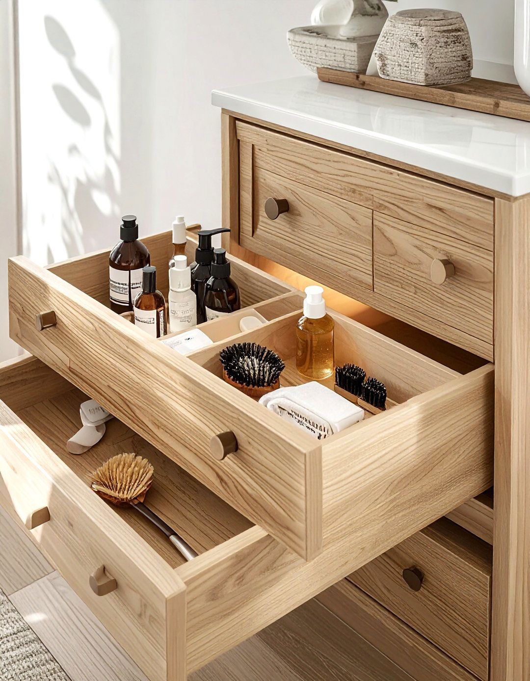 Wooden Underbed Drawer - 30 bathroom under bed storage ideas