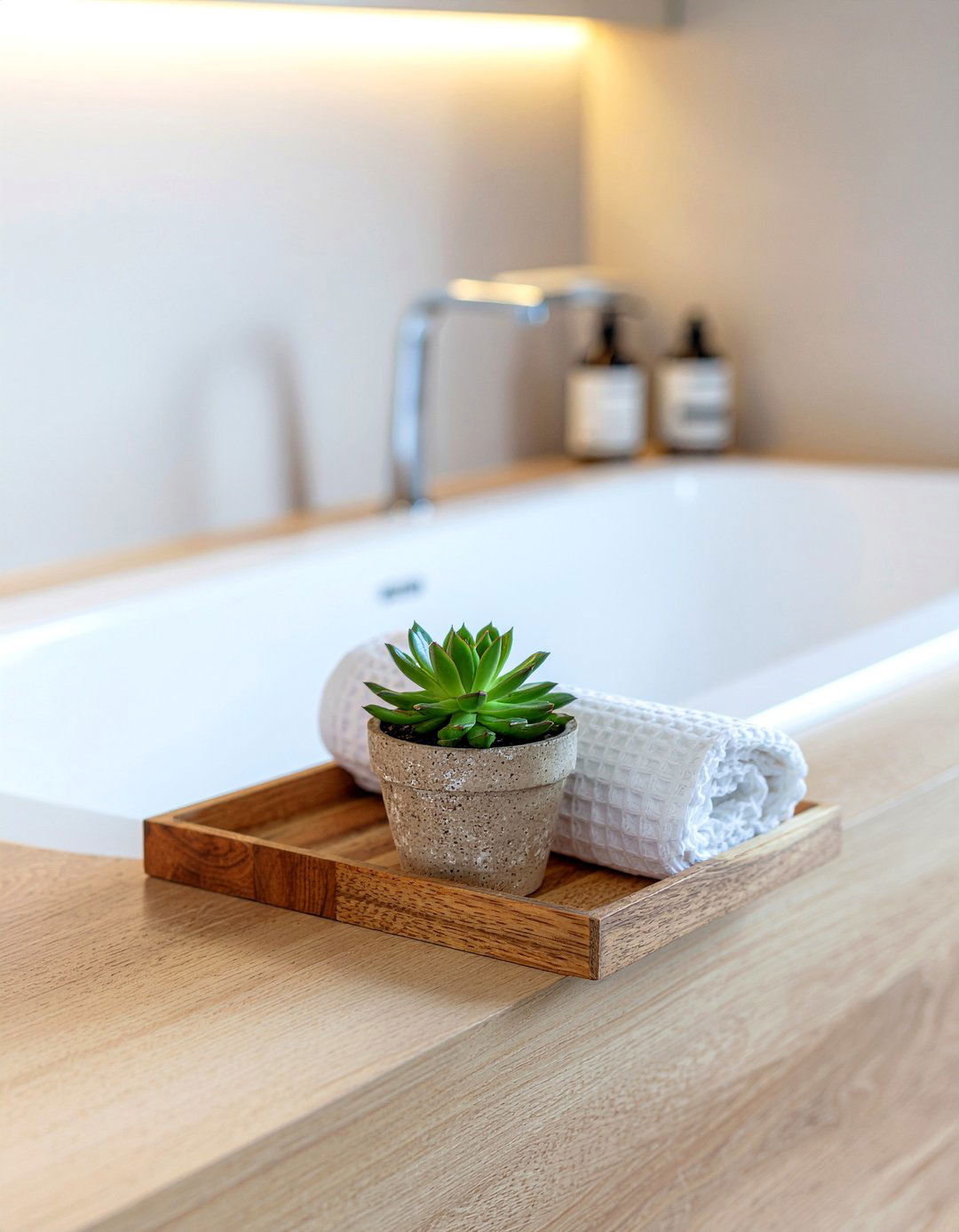 Wooden Vanity Tray - 30 bathroom tray ideas
