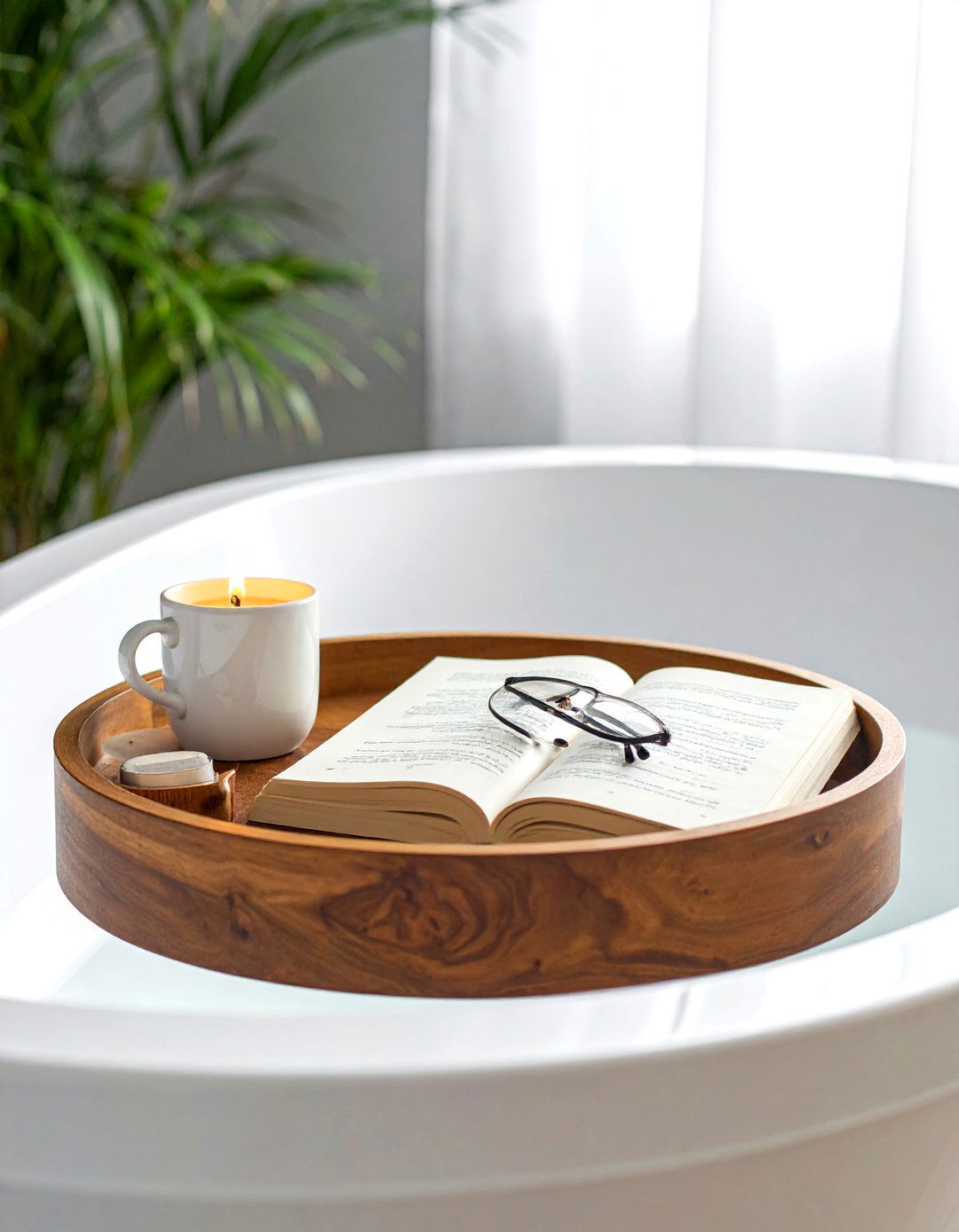 Wooden bath caddy - 30 bathroom wellness ideas