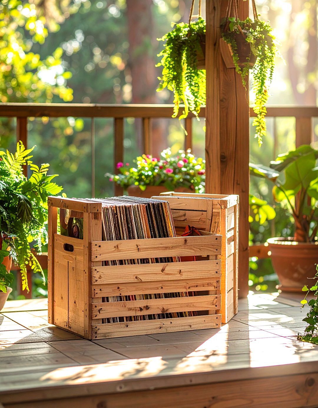 Wooden crate record holder - 30 record collection display ideas