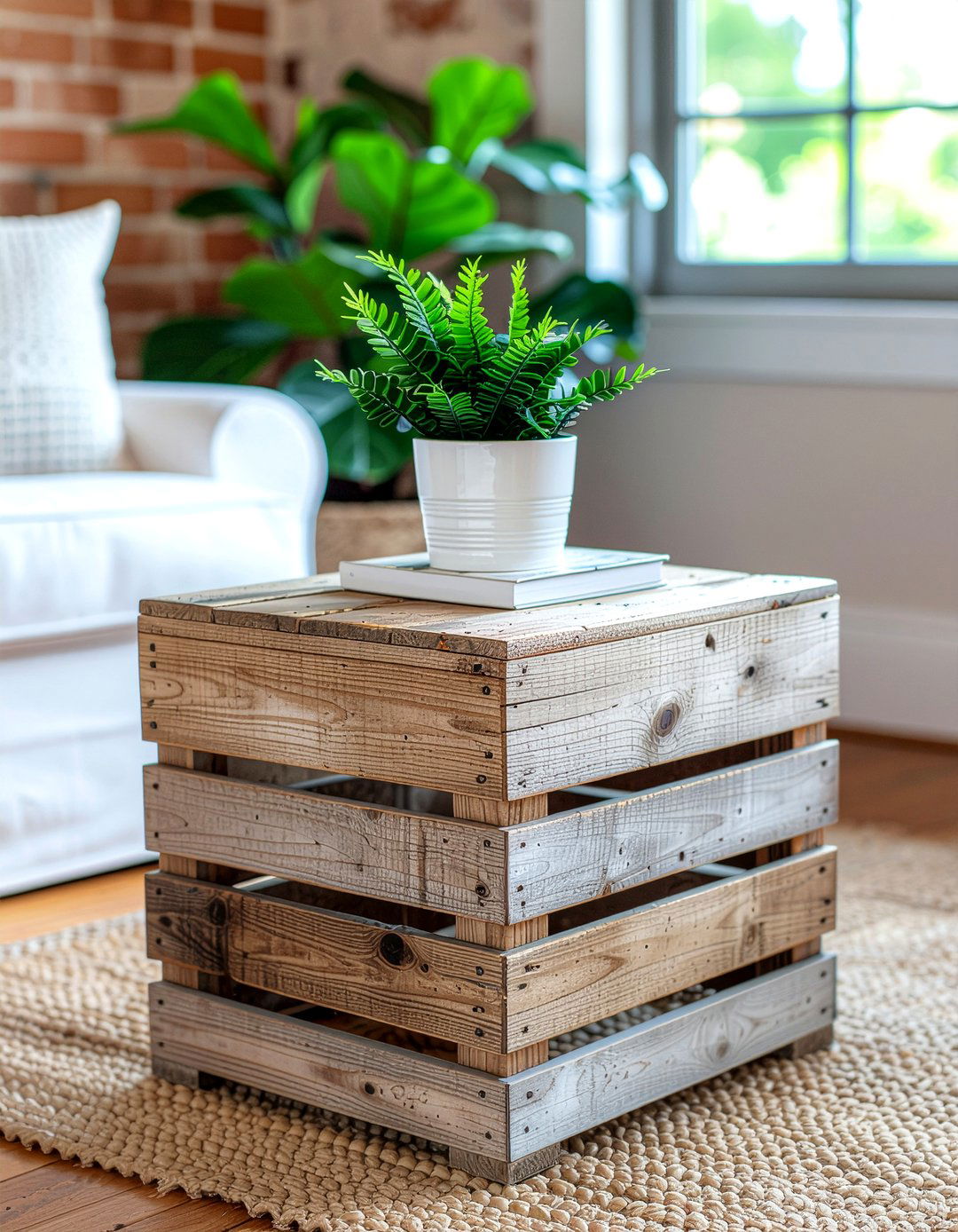 Wooden crate with lid - 30 living room storage box ideas
